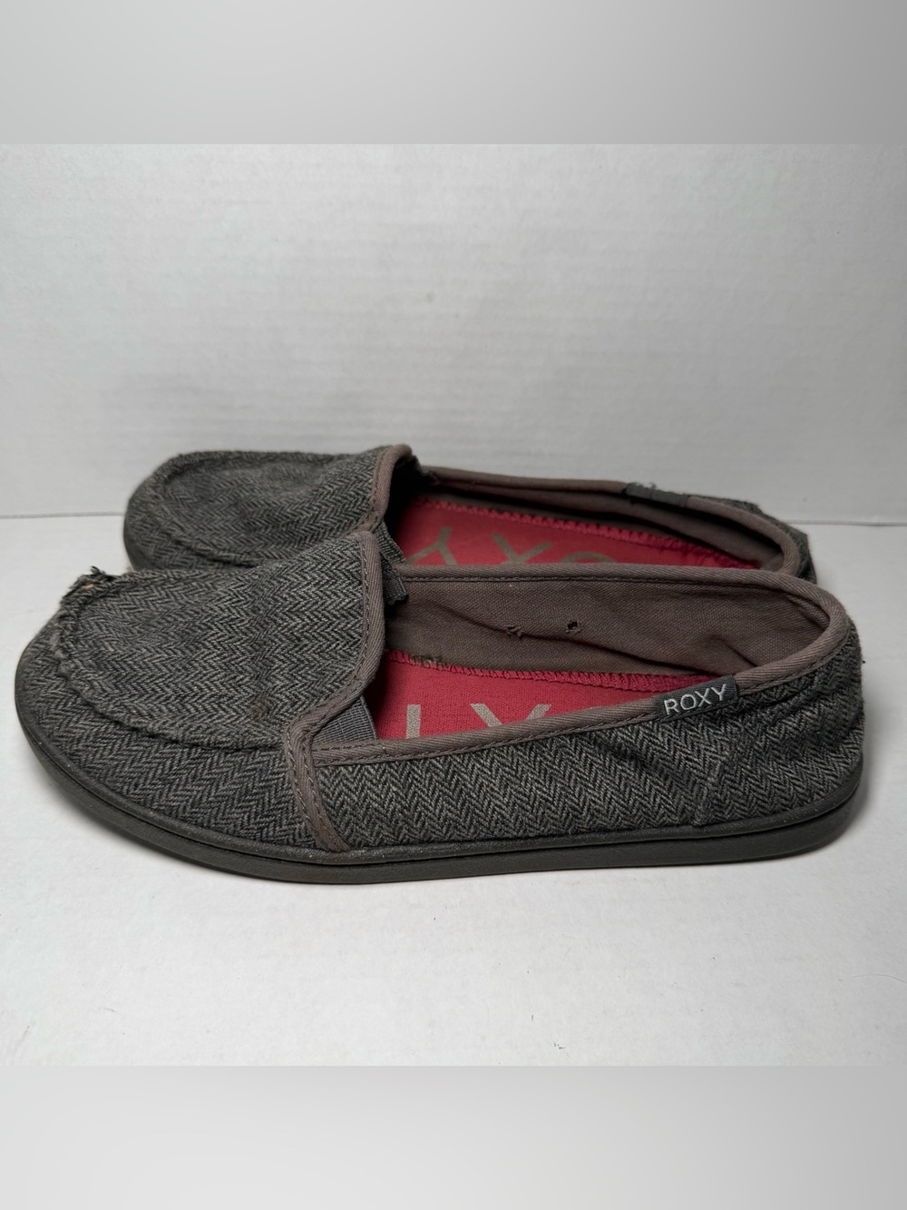 Y2K Roxy Minnow Herringbone Slip On Loafers Shoes Women’s 7.5 Hipster Grunge